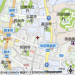 大阪府池田市栄本町8-16周辺の地図