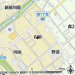 愛知県豊川市為当町石田周辺の地図