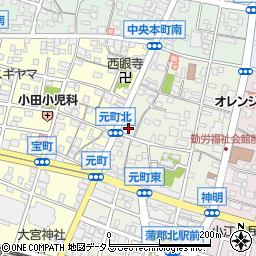 三菱ＵＦＪ銀行蒲郡支店周辺の地図