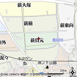 京都府京田辺市薪貝元周辺の地図