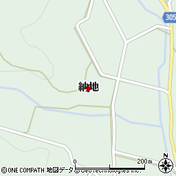 岡山県吉備中央町（加賀郡）納地周辺の地図
