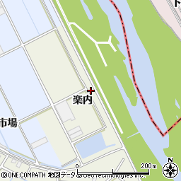 愛知県豊川市三上町楽内周辺の地図