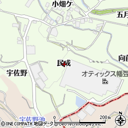 愛知県蒲郡市相楽町民成周辺の地図