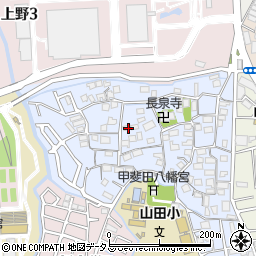 大阪府枚方市甲斐田町周辺の地図