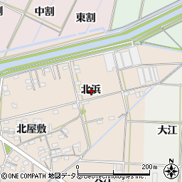 愛知県西尾市一色町治明北浜周辺の地図