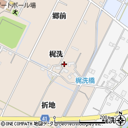 愛知県西尾市吉良町中野梶洗周辺の地図