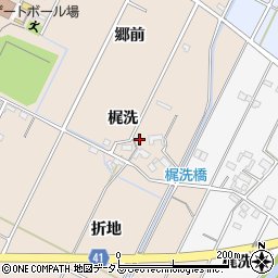 愛知県西尾市吉良町中野（梶洗）周辺の地図