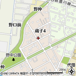 愛知県豊川市蔵子4丁目周辺の地図