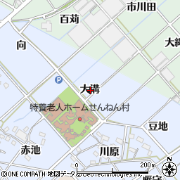 愛知県西尾市平口町大溝周辺の地図