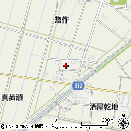 愛知県西尾市市子町真菰瀬5周辺の地図