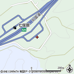 中国自動車道　七塚原ＳＡ下り周辺の地図