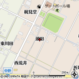 愛知県西尾市吉良町中野瀬田周辺の地図