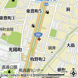 愛知県豊川市牧野町野畔周辺の地図