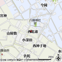 愛知県豊川市三上町西北浦周辺の地図