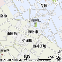 愛知県豊川市三上町（西北浦）周辺の地図