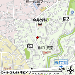 大阪府箕面市桜2丁目7-40周辺の地図