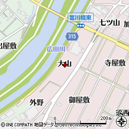 愛知県西尾市吉良町下横須賀大山周辺の地図