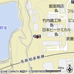 愛知県知多郡武豊町冨貴中田周辺の地図