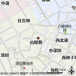 愛知県豊川市三上町山屋敷周辺の地図
