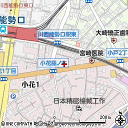尼崎信用金庫川西支店周辺の地図