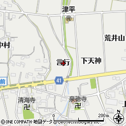 愛知県西尾市吉良町津平言行周辺の地図