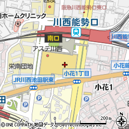杵屋 川西アステ店周辺の地図