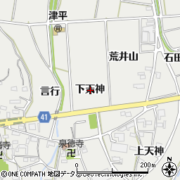 愛知県西尾市吉良町津平下天神周辺の地図