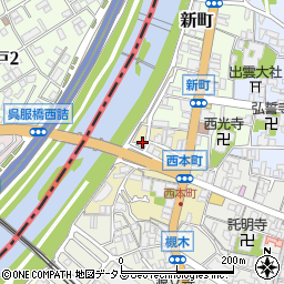 大阪府池田市西本町5-4周辺の地図