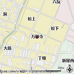 愛知県豊川市谷川町（万願寺）周辺の地図