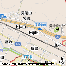 愛知県幸田町（額田郡）深溝（下仲田）周辺の地図