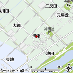 愛知県西尾市横手町溝東周辺の地図