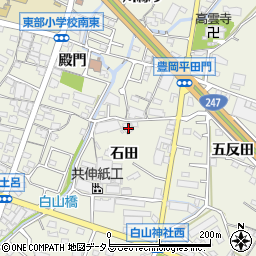 愛知県蒲郡市豊岡町石田28周辺の地図