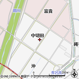 愛知県豊橋市石巻小野田町中切田周辺の地図