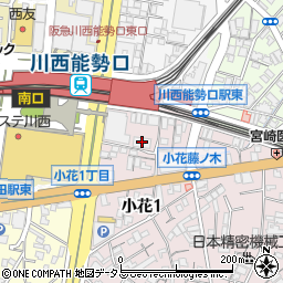 アルファリビング・川西・能勢口駅前周辺の地図