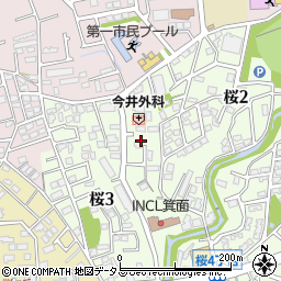 大阪府箕面市桜2丁目7周辺の地図