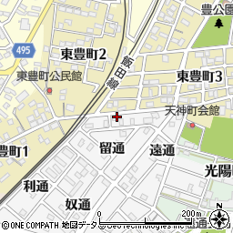 愛知県豊川市豊川町（加通）周辺の地図