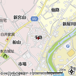 愛知県豊川市御津町広石（千路）周辺の地図