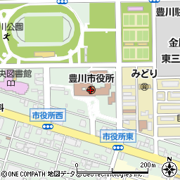 豊川市役所周辺の地図