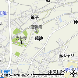 愛知県蒲郡市豊岡町蓮池周辺の地図