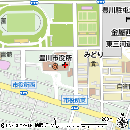 豊川市役所　建設部道路建設課周辺の地図