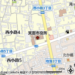 〒562-0000 大阪府箕面市（以下に掲載がない場合）の地図