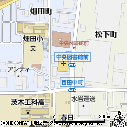 茨木市立　中央図書館相談窓口周辺の地図