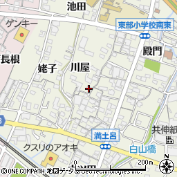 愛知県蒲郡市豊岡町川屋周辺の地図