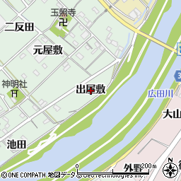 愛知県西尾市横手町出屋敷周辺の地図