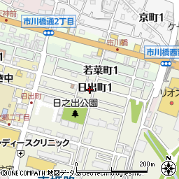 兵庫県姫路市日出町1丁目23周辺の地図