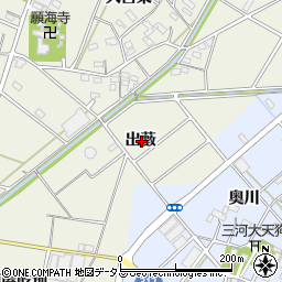 愛知県西尾市市子町出藪周辺の地図