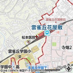 セブンイレブン阪急雲雀丘花屋敷駅前店周辺の地図
