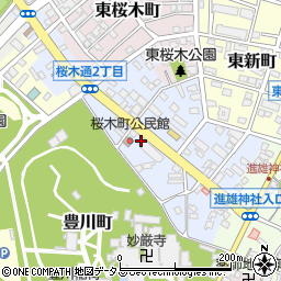愛知県豊川市桜木通2丁目周辺の地図