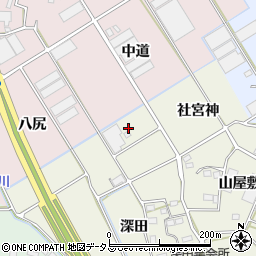 愛知県豊川市三上町社宮神周辺の地図