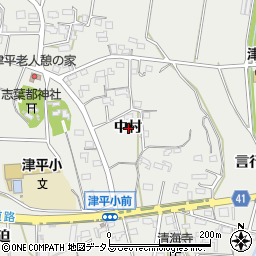 愛知県西尾市吉良町津平中村周辺の地図